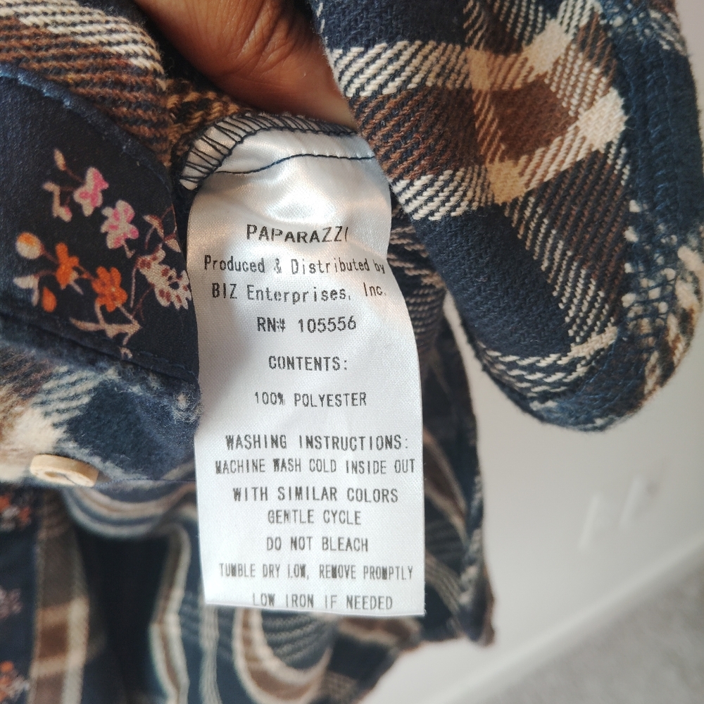 Paparazzi Plaid Flannel Shirt Dress - Picture 7 of 7